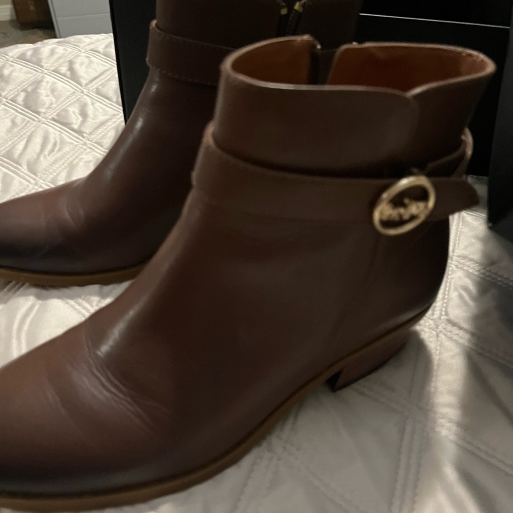 Leather coach booties